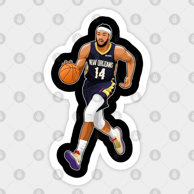 Brandon Ingram #14 Dribble The Ball Sticker by RunAndGow